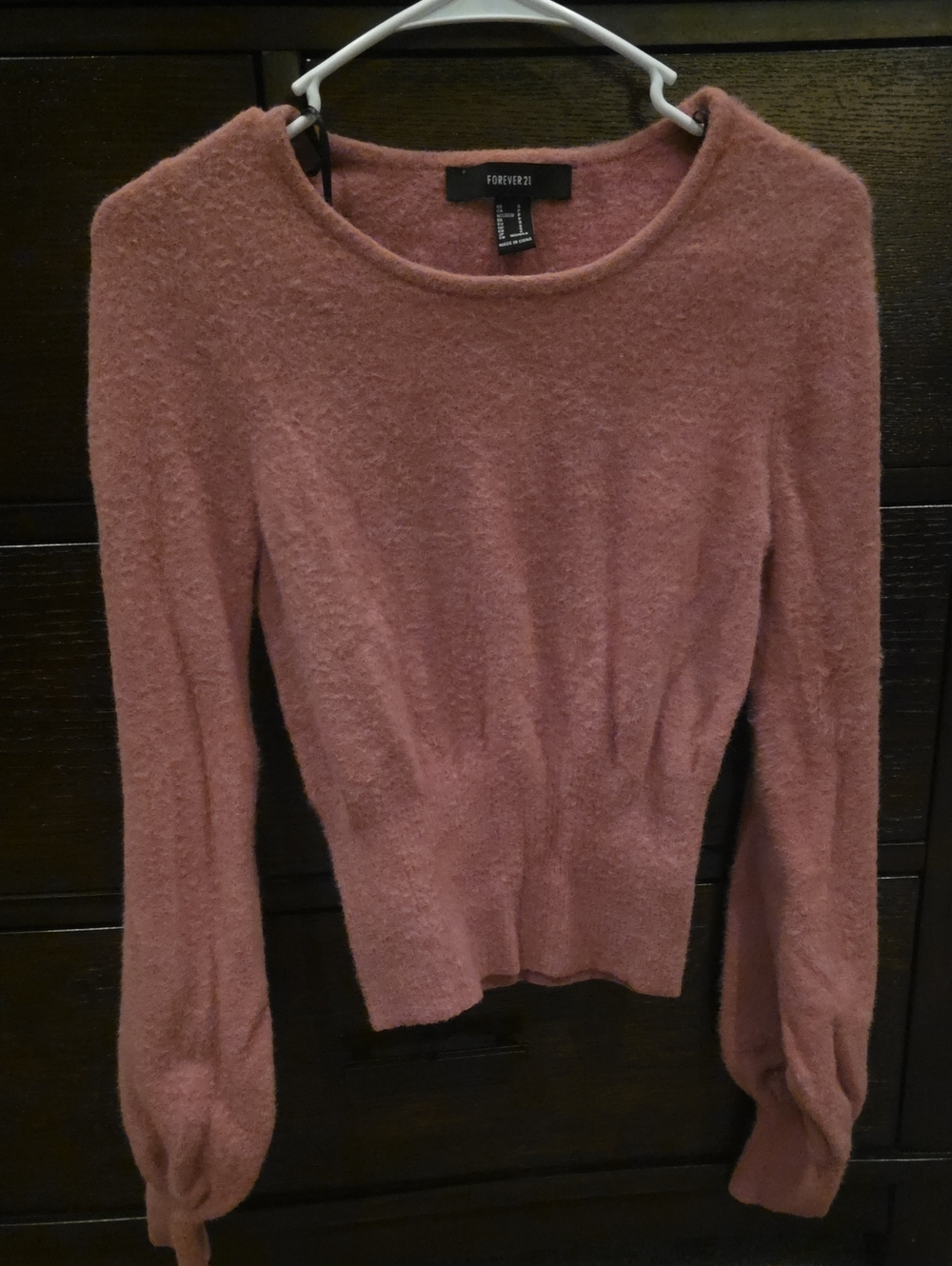 Forever 21 Dusty Rose Fuzzy Knit Sweater